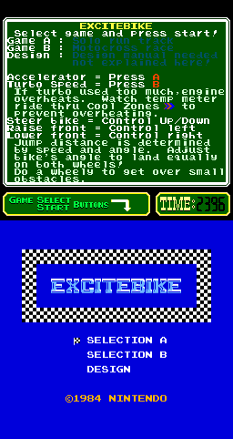 Excitebike Famicom Mini Series screenshot 2 for GameBoy Advance